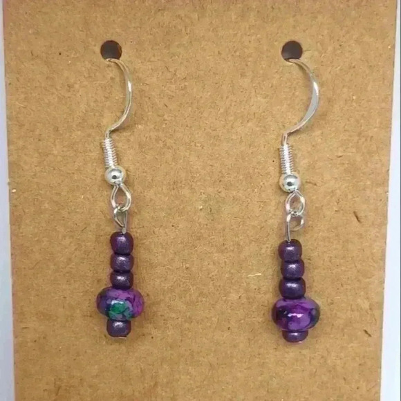 Key Largo handmade 925 silver beaded earrings - Picture 1 of 3